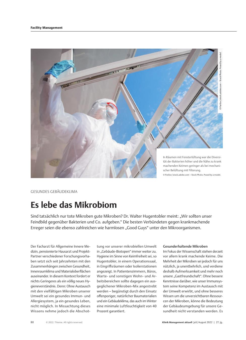 Vorschauseite 1: Gesundes Gebäudeklima: Es lebe das Mikrobiom
