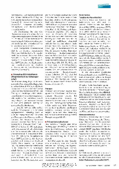 Vorschauseite 2: Hygieneund Desinfektionsmaßnahmen bei Infektionen mit Parvovirus B19