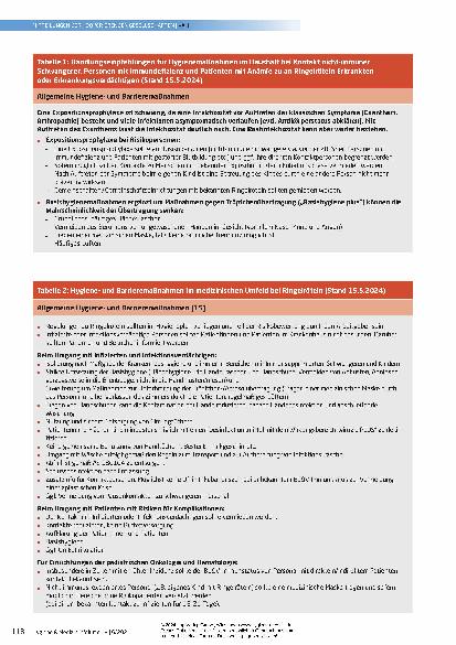Vorschauseite 3: Hygieneund Desinfektionsmaßnahmen bei Infektionen mit Parvovirus B19