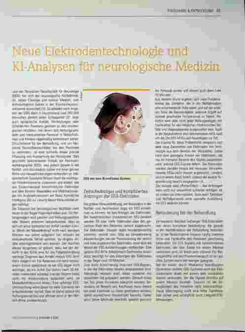 Vorschauseite 1: Neue Elektrodentechnologie und EEG-Analysen für neurologische Medizin