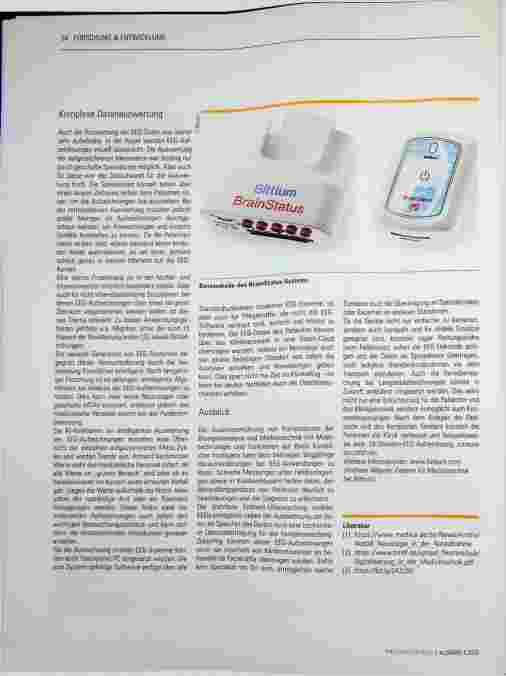 Vorschauseite 2: Neue Elektrodentechnologie und EEG-Analysen für neurologische Medizin