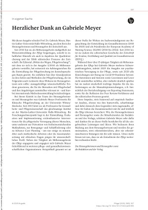 Vorschauseite 1: Herzlicher Dank an Gabriele Meyer