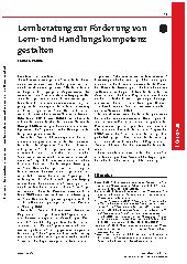 Vorschauseite 1: Lernberatung zur Förderung von Lernund Handlungskompetenz gestalten