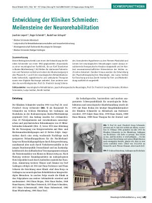 Vorschauseite 1: Entwicklung der Kliniken Schmieder: Meilensteine der Neurorehabilitation