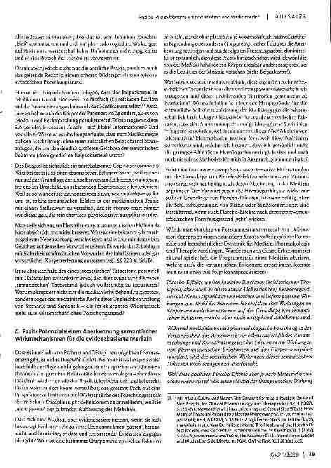 Vorschauseite 5: Wie evidenzbasiert sind Medizin und Medizinrecht? Plädoyer für die Legitimation semantischer Wirkmechanismen in der Therapie