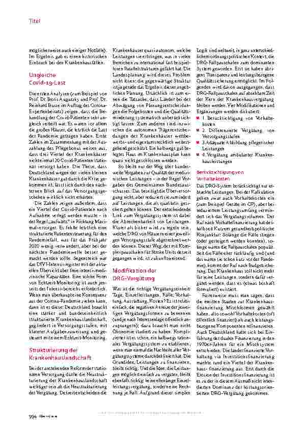 Vorschauseite 2: Krankenhausvergütung moderat modifizieren