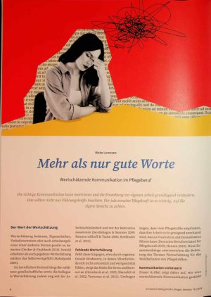 Vorschauseite 1: Mehr als nur gute Worte Wertschätzende Kommunikation im Pflegeberuf