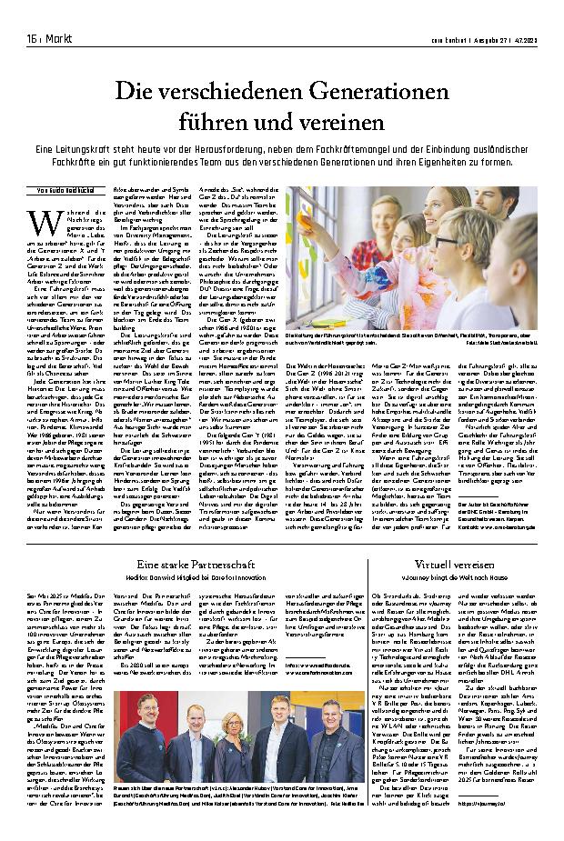 Vorschauseite 1: Die verschiedenen Generationen führen und vereinen