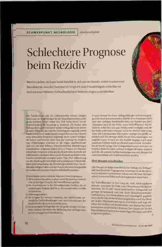Vorschauseite 1: Schlechtere Prognose beim Rezidiv