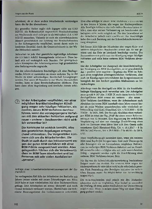 Vorschauseite 2: Fragen aus der Praxis: Befreiung von (Wochenend-)Rufbereitschaft