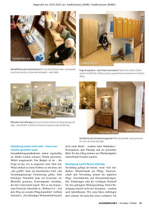 Vorschauseite 2: „Das ist ja gar nicht mein Zimmer! “Warum Gestaltung in Pflegeheimen kein Zufall ist, sondern Grundlage für Orientierung und Selbstbestimmung im voraussichtlich letzten Zuhause