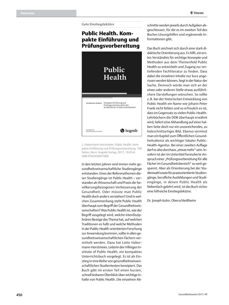 Vorschauseite 1: Public Health. Kompakte Einführung und Prüfungsvorbereitung