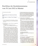 Vorschauseite 1: Beschlüsse der Bundeskommission vom 30. Juni 2022 in Münster