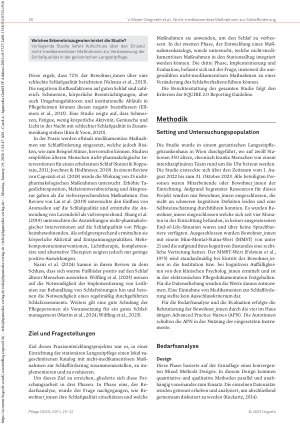 Vorschauseite 2: Einfluss nicht-medikamentöser Maßnahmen auf die Schlafqualität geriatrischer Bewohner_innen: Eine Mixed-Methods Studie