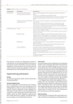 Vorschauseite 4: Einfluss nicht-medikamentöser Maßnahmen auf die Schlafqualität geriatrischer Bewohner_innen: Eine Mixed-Methods Studie