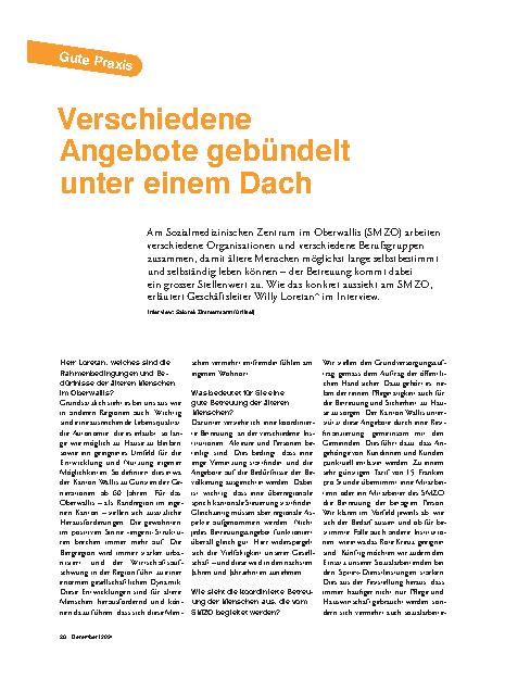 Vorschauseite 1: Verschiedene Angebote gebündelt unter einem Dach.