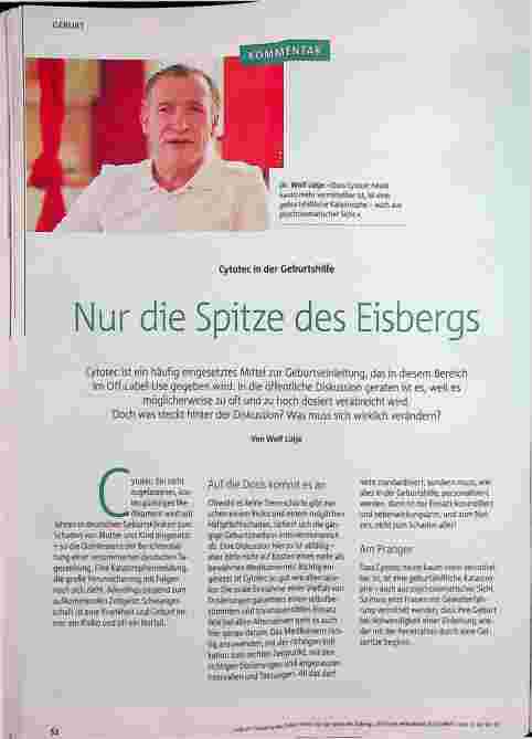 Vorschauseite 1: Cytotec in der Geburtshilfe - Nur die Spitze des Eisbergs