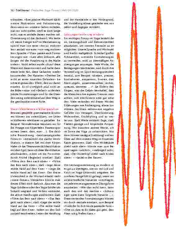 Vorschauseite 3: SPRACHE BEWUSST EINSETZEN Worte im Yoga-Unterricht