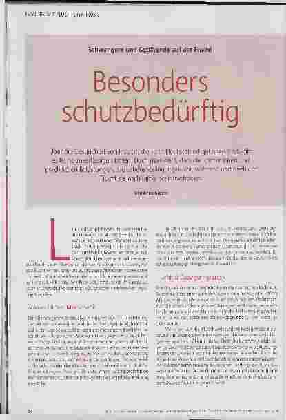 Vorschauseite 1: Schwangere und Gebärende auf der Flucht. Besonders schutzbedürftig.