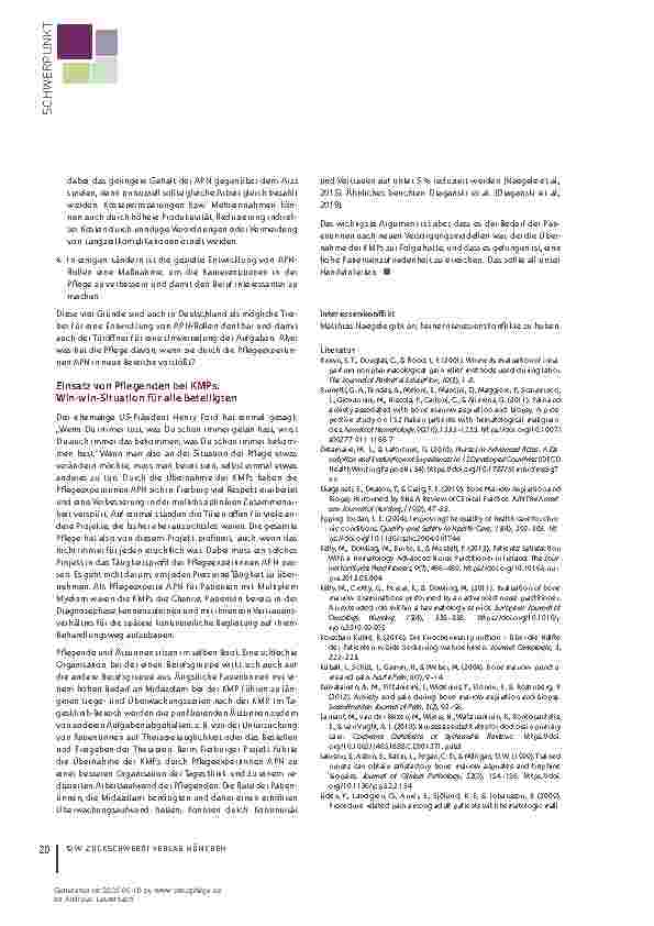 Vorschauseite 4: Die Knochenmarkpunktion - eine Aufgabe für Advanced Practice Nurses?