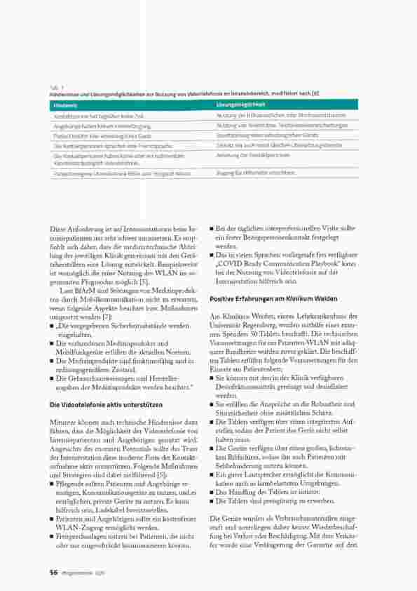 Vorschauseite 3: Mit den Angehörigen sprechen trotz Besuchsbeschränkung