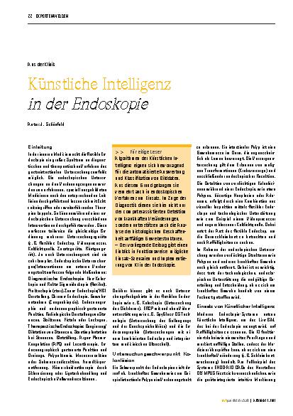 Vorschauseite 1: Künstliche Intelligenz in der Endoskopie