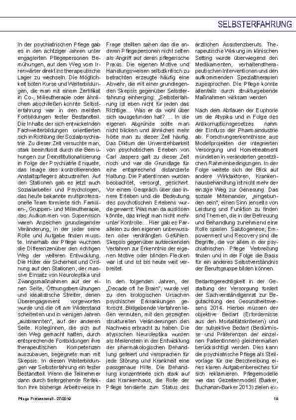 Vorschauseite 2: Psychiatrische Pflege und Selbsterfahrung