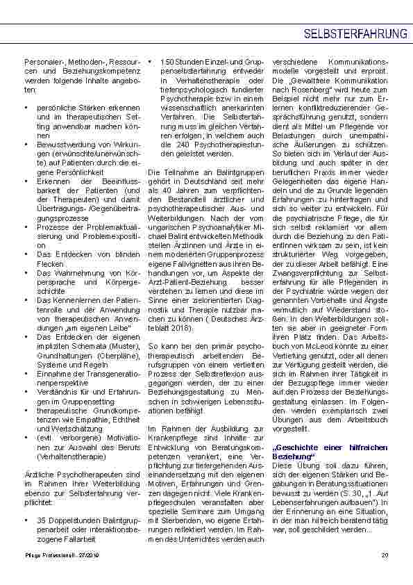 Vorschauseite 4: Psychiatrische Pflege und Selbsterfahrung
