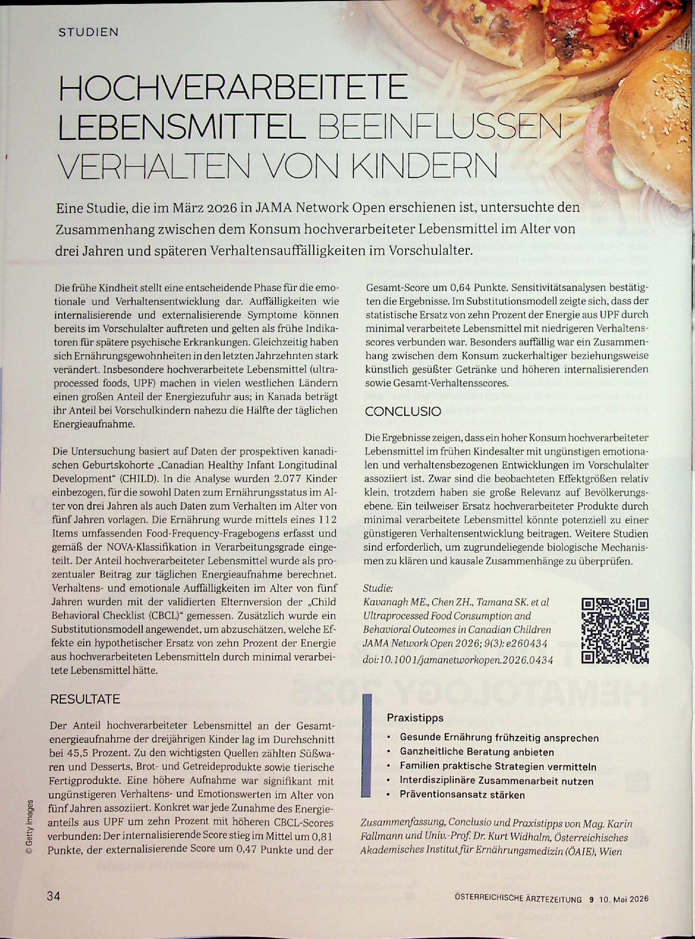 Vorschauseite 1: Hochverarbeitete Lebensmittel beeinflussen Verhalten von Kindern