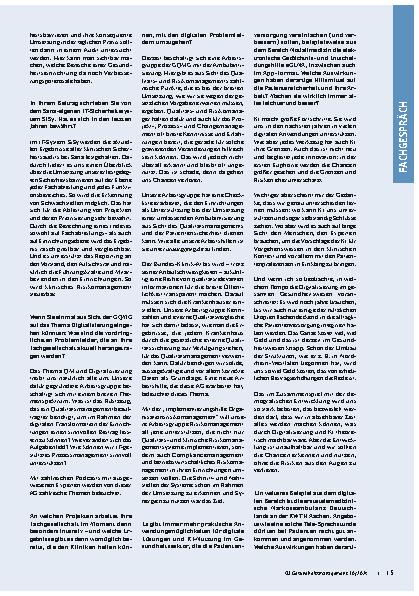 Vorschauseite 2: Risiken erkennen und Chancen nutzen Interview mit Dr. Heidemarie Haeske-Seeberg