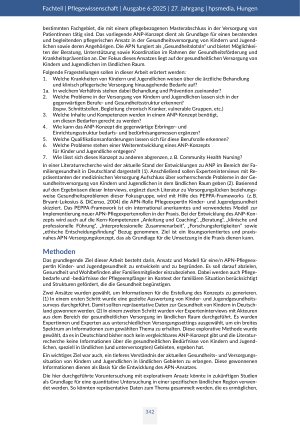 Vorschauseite 3: Advanced Nursing Practice in der ambulanten Gesundheitsversorgung von Kindern und Jugendlichen in ländlichen Regionen Eine qualitative Erhebung zu Ansätzen eines pflegerischen Ber…