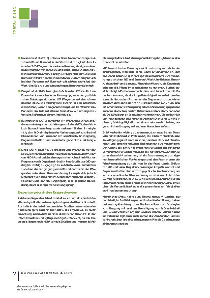 Vorschauseite 2: Titelübersetzung: Eine systematische Übersichtsarbeit mit Metaanalyse über moralischen Distress in der onkologischen Pflege