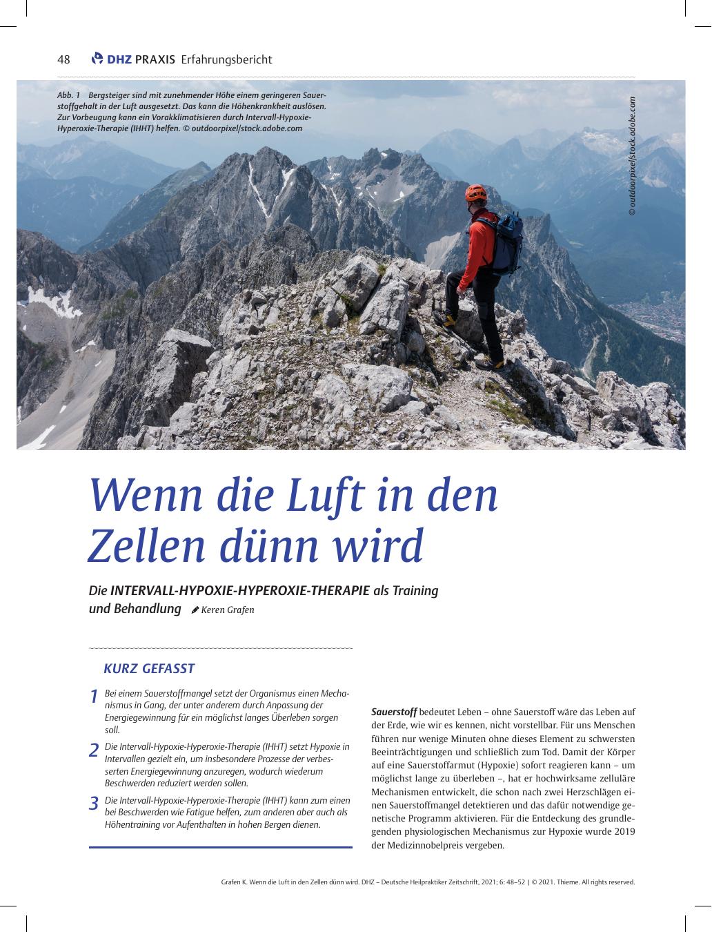 Vorschauseite 1: Wenn die Luft in den Zellen dünn wird.