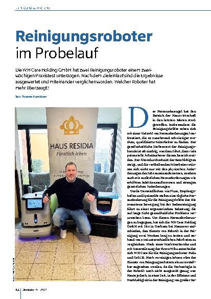 Vorschauseite 1: Reinigungsroboter im Probelauf