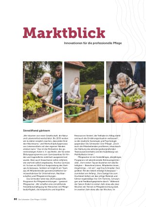 Vorschauseite 1: Marktblick Innovationen für die professionelle Pflege