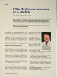 Vorschauseite 1: ADKA-Mitgliederversammlung am 6. Mai 2022