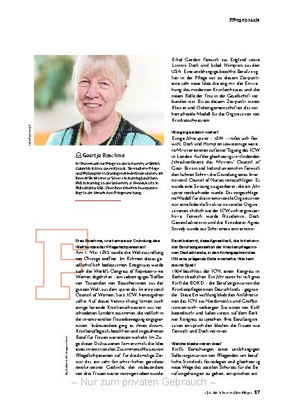 Vorschauseite 2: Die globale Stimme der Pflegeprofession