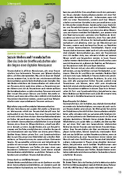 Vorschauseite 1: Soziale Medien und Freundschaften Über das Ende der Brieffreundschaften oder den Beginn einer digitalen Renaissance
