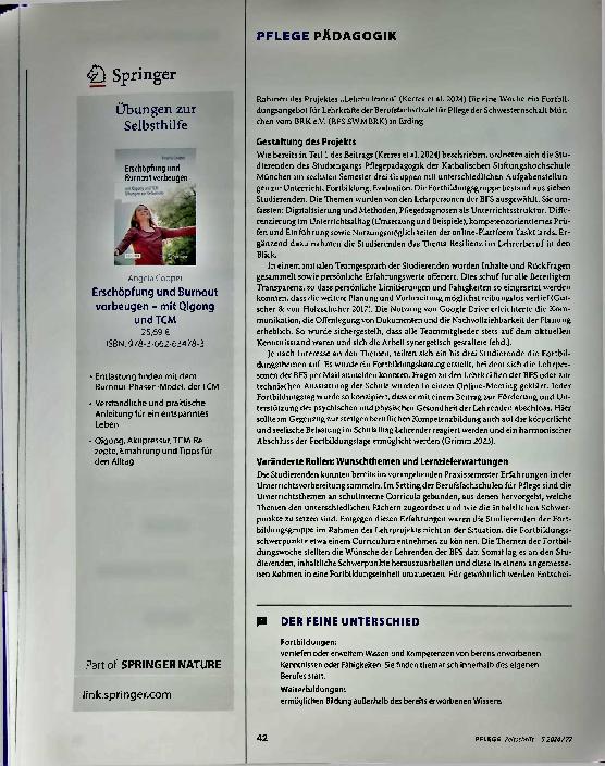 Vorschauseite 2: Angehende Pflegepädagogen: Berufsweg Fortbildung