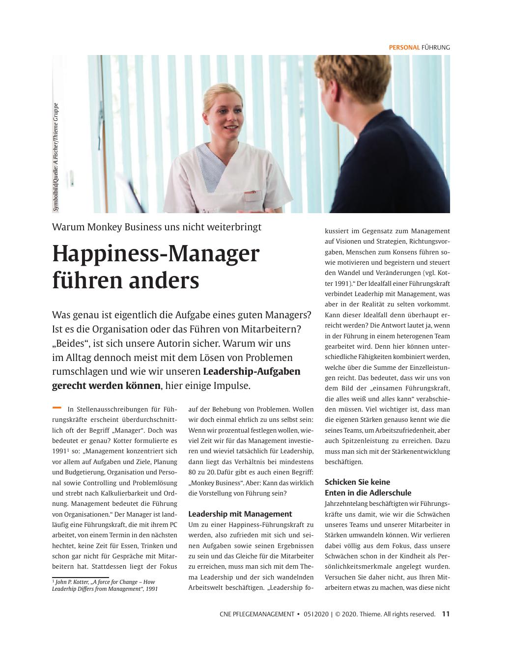 Vorschauseite 1: Happiness-Manager führen anders