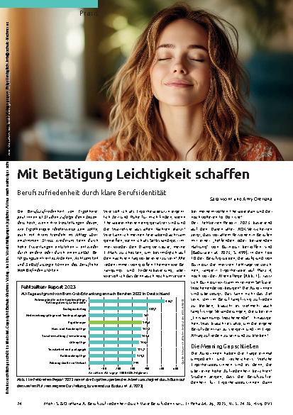Vorschauseite 1: Mit Betätigung Leichtigkeit schaffen Berufszufriedenheit durch klare Berufsidentität
