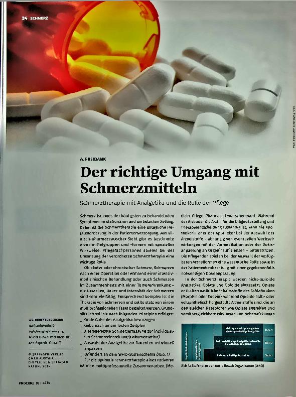 Vorschauseite 1: Der richtige Umgang mit Schmerzmitteln: Schmerztherapie mit Analgetika und die Rolle der Pflege