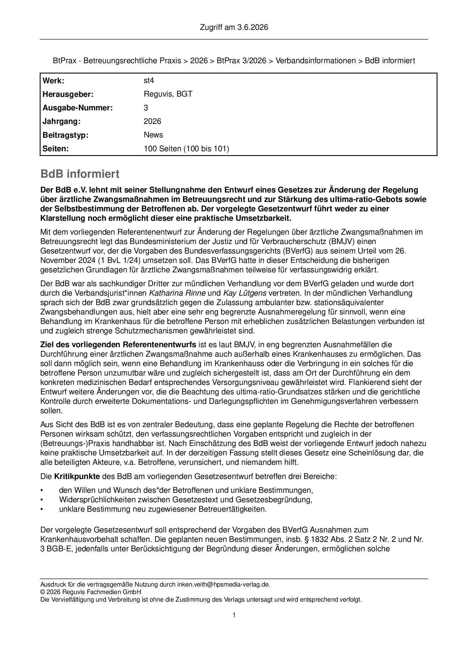 Vorschauseite 1: BdB informiert