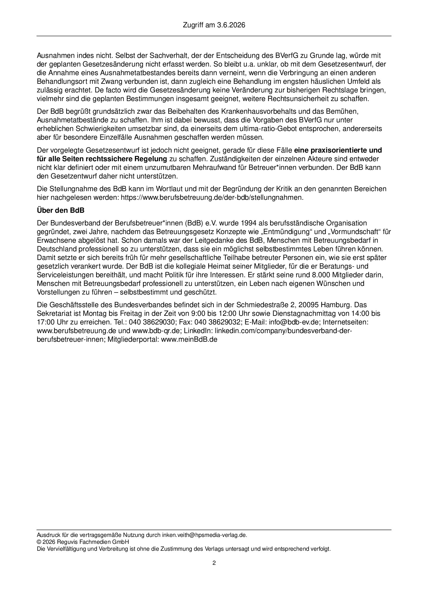 Vorschauseite 2: BdB informiert