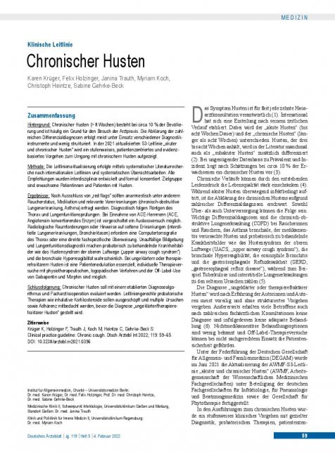 Vorschauseite 1: Corrected: Chronischer Husten