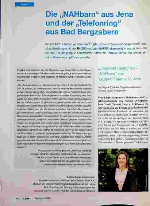 Vorschauseite 1: Die „NAHbarn“ aus Jena und der „Telefonring“ aus Bad Bergzabern