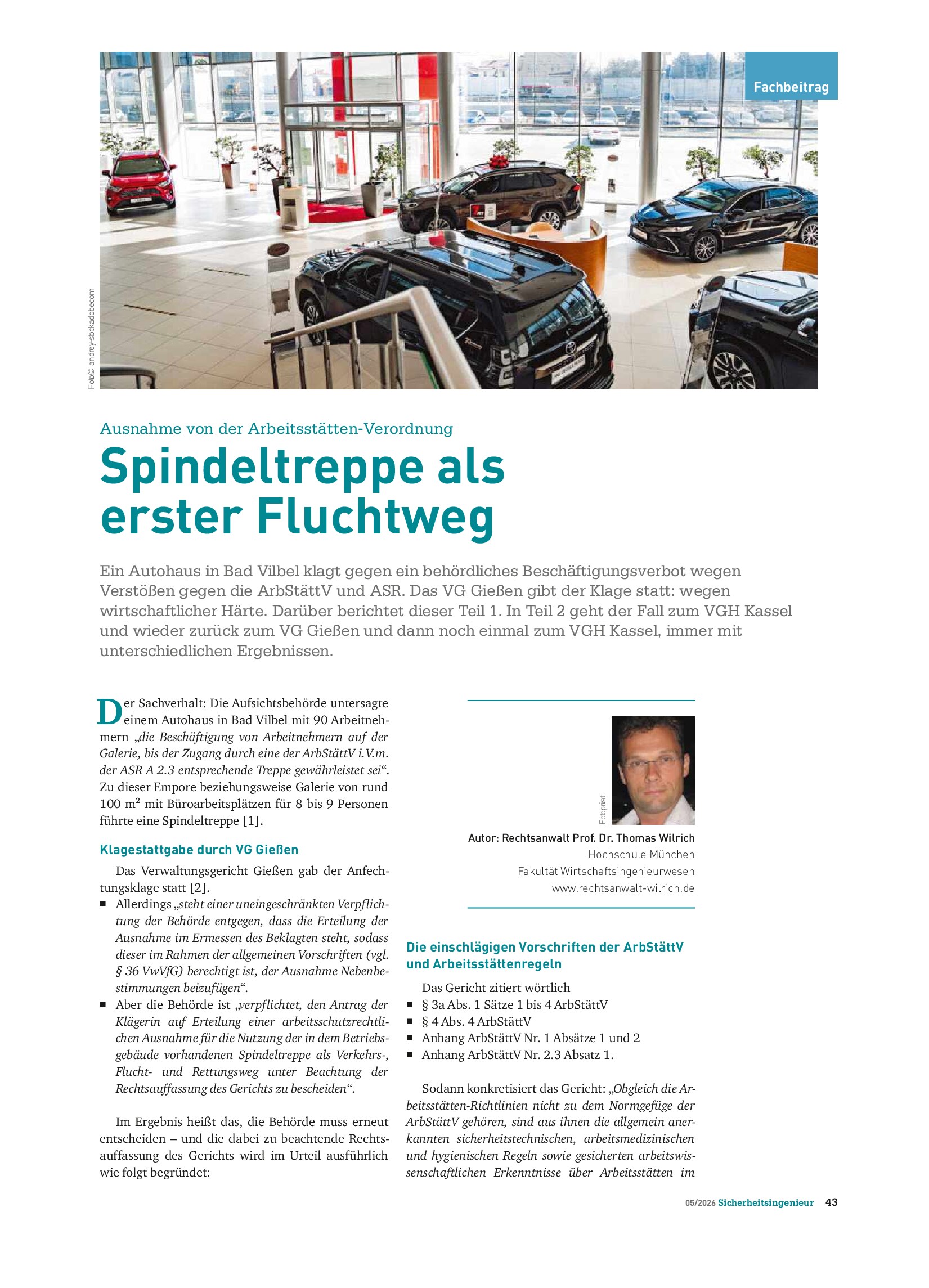 Vorschauseite 1: Spindeltreppe als erster Fluchtweg
