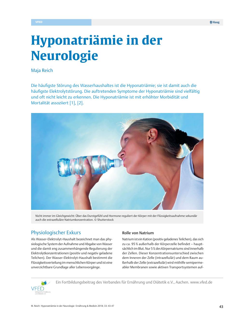 Vorschauseite 1: Hyponatriämie in der Neurologie