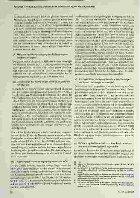 Vorschauseite 5: Die behördliche Sonderzulassung von Medizinprodukten - zunehmende praktische Relevanz durch die Einführung der MDR
