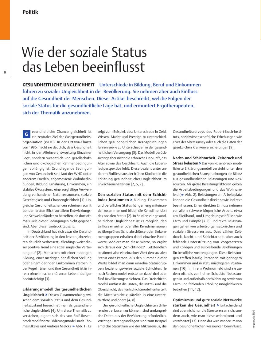 Vorschauseite 1: Gesundheitliche Ungleichheit ? Wie der soziale Status das Leben beeinflusst
